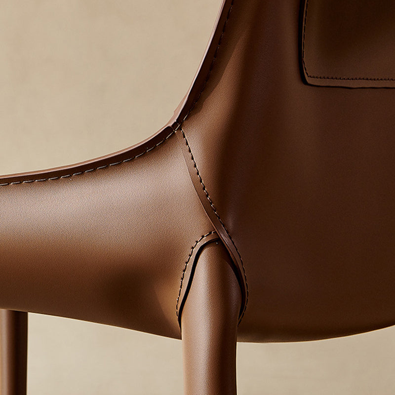 Contemporary Faux Leather Dining Chairs Indoor-Outdoor Parsons Chair Clearhalo 'Dining Chairs' 'Dining Tables & Seating' 'dining_chair' 'furn' 'furn_dining_chair' 'Furniture' 'Kitchen & Dining Furniture' 6389877