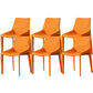 Contemporary Faux Leather Dining Chairs Indoor-Outdoor Parsons Chair Orange 6 Piece Set Clearhalo 'Dining Chairs' 'Dining Tables & Seating' 'dining_chair' 'furn' 'furn_dining_chair' 'Furniture' 'Kitchen & Dining Furniture' 6389878