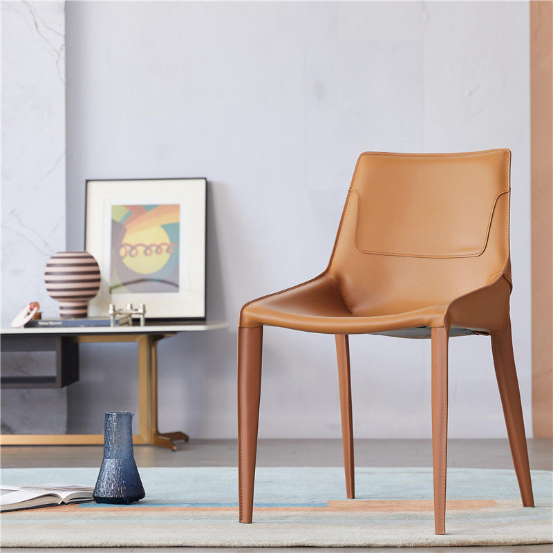 Contemporary Faux Leather Dining Chairs Indoor-Outdoor Parsons Chair Clearhalo 'Dining Chairs' 'Dining Tables & Seating' 'dining_chair' 'furn' 'furn_dining_chair' 'Furniture' 'Kitchen & Dining Furniture' 6389880