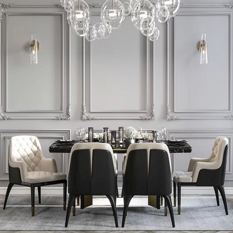 Silla de parsons de estilo moderno en casa con patas de madera maciza silla de comedor