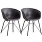 Modern Arm Chair Leather Indoor Dining Chair with Metal Frame
