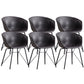 Modern Arm Chair Leather Indoor Dining Chair with Metal Frame