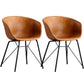 Modern Arm Chair Leather Indoor Dining Chair with Metal Frame