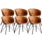 Modern Arm Chair Leather Indoor Dining Chair with Metal Frame