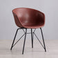 Modern Arm Chair Leather Indoor Dining Chair with Metal Frame