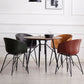 Modern Arm Chair Leather Indoor Dining Chair with Metal Frame