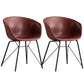 Modern Arm Chair Leather Indoor Dining Chair with Metal Frame