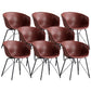 Modern Arm Chair Leather Indoor Dining Chair with Metal Frame