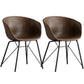 Modern Arm Chair Leather Indoor Dining Chair with Metal Frame