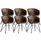 Modern Arm Chair Leather Indoor Dining Chair with Metal Frame