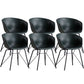 Modern Arm Chair Leather Indoor Dining Chair with Metal Frame