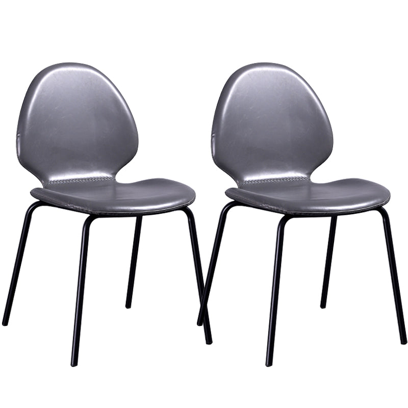 Sedia laterale contemporanea sedia da pranzo in pelle per uso domestico