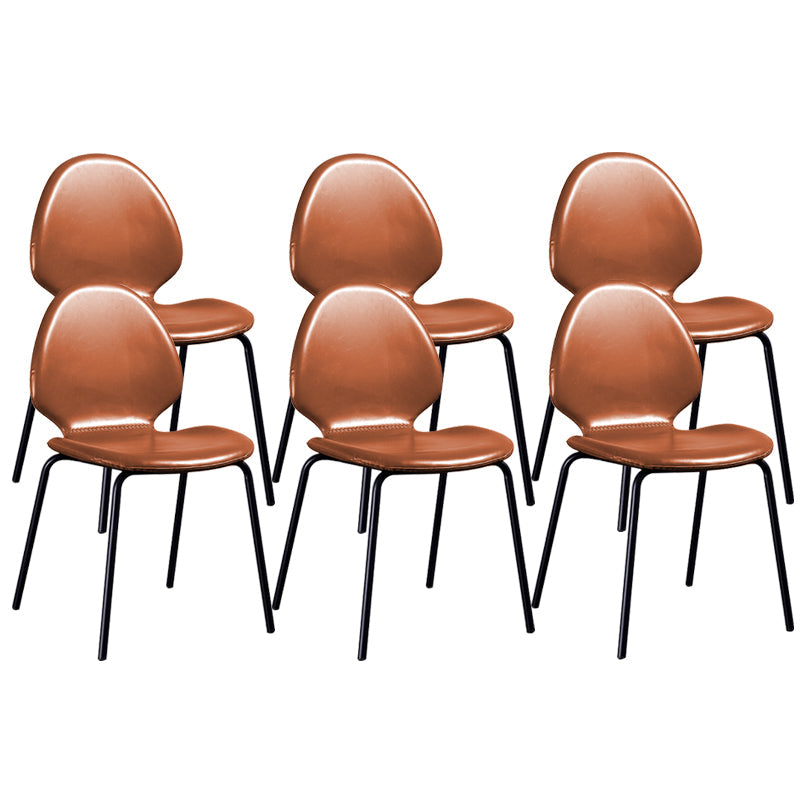 Sedia laterale contemporanea sedia da pranzo in pelle per uso domestico