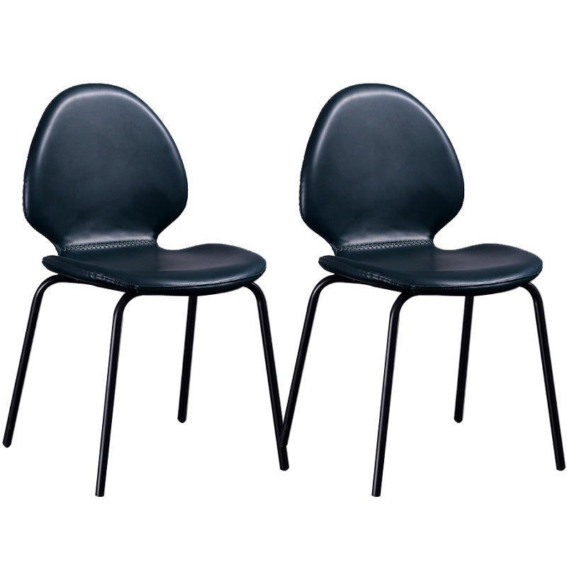 Sedia laterale contemporanea sedia da pranzo in pelle per uso domestico