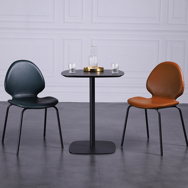 Sedia laterale contemporanea sedia da pranzo in pelle per uso domestico