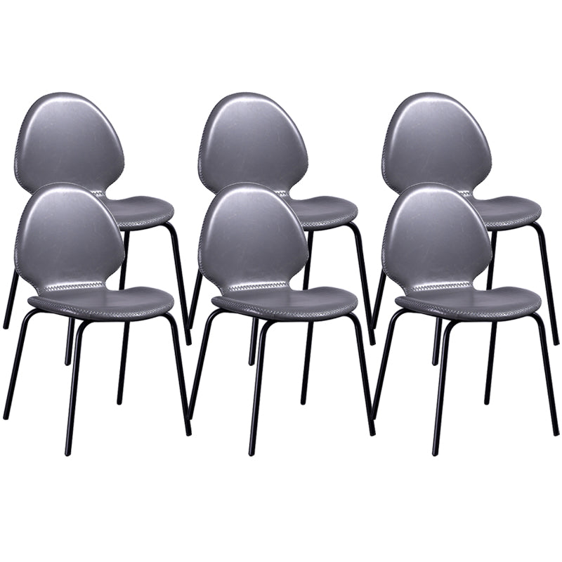 Sedia laterale contemporanea sedia da pranzo in pelle per uso domestico