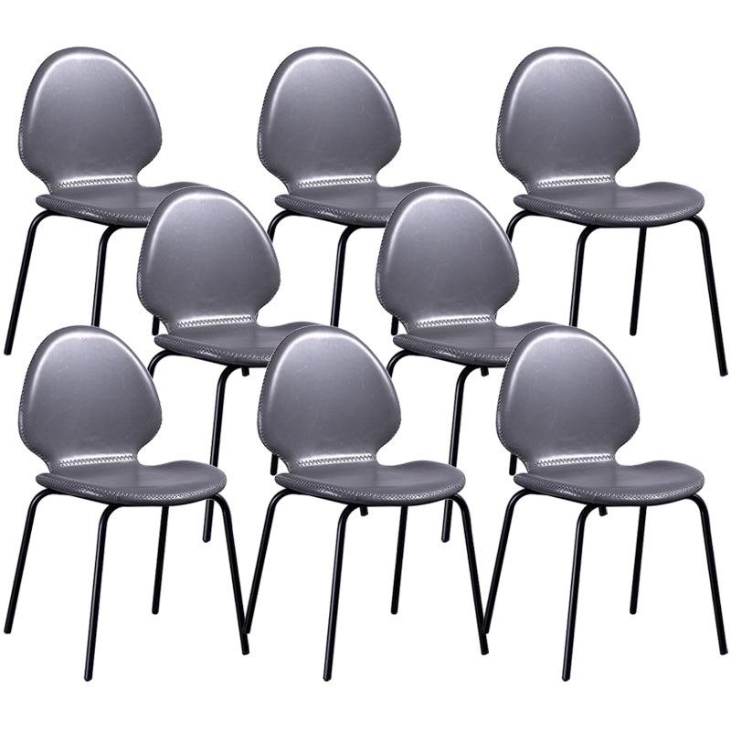 Sedia laterale contemporanea sedia da pranzo in pelle per uso domestico