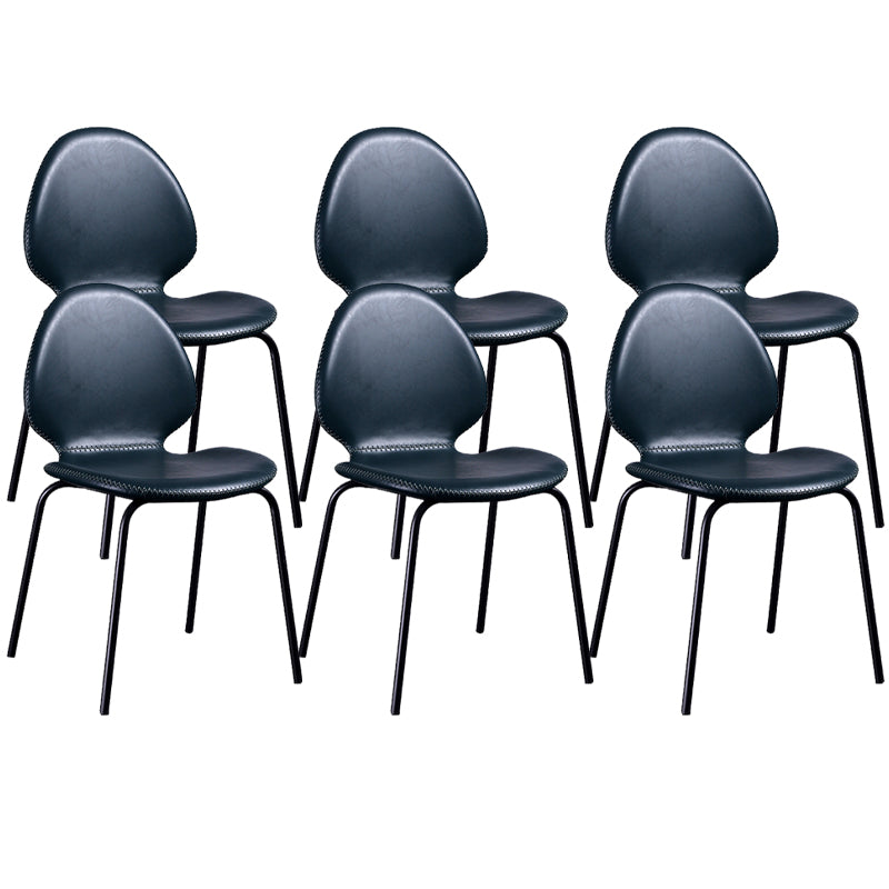 Sedia laterale contemporanea sedia da pranzo in pelle per uso domestico