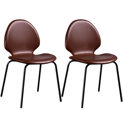 Sedia laterale contemporanea sedia da pranzo in pelle per uso domestico