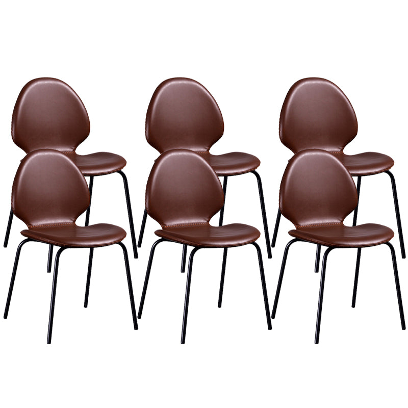 Sedia laterale contemporanea sedia da pranzo in pelle per uso domestico