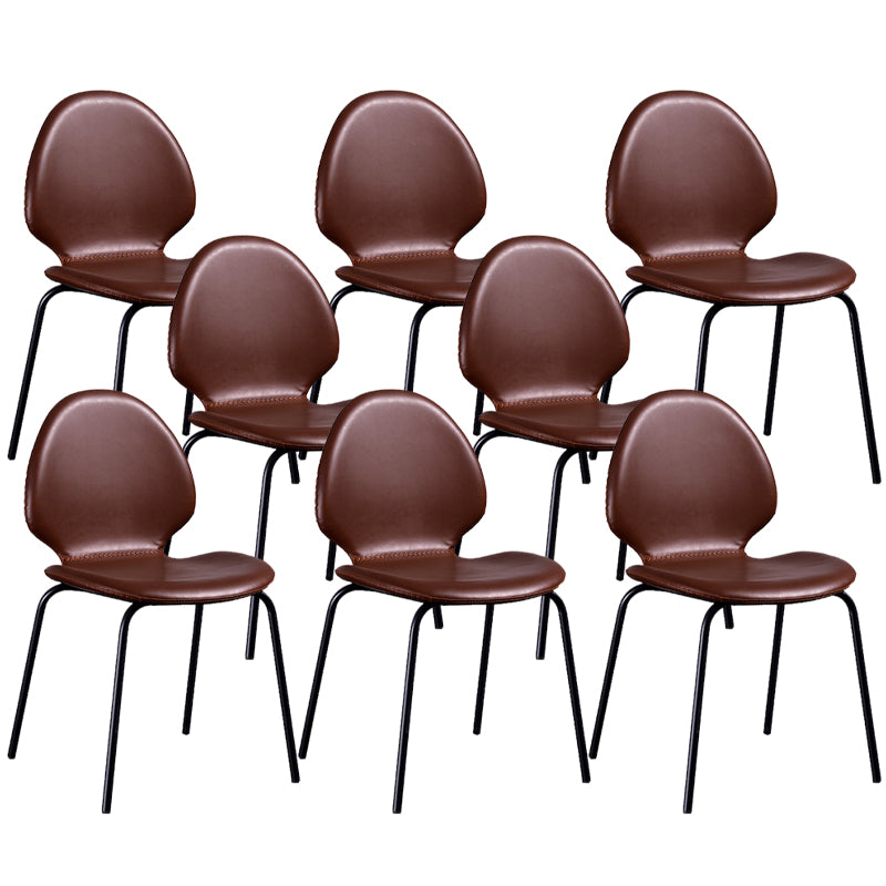 Sedia laterale contemporanea sedia da pranzo in pelle per uso domestico