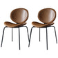 Contemporary Style Side Chair Leather Dining Chair for Dining Room Brown 2 Piece Set Clearhalo 'Dining Chairs' 'Dining Tables & Seating' 'dining_chair' 'furn' 'furn_dining_chair' 'Furniture' 'Kitchen & Dining Furniture' 6390104