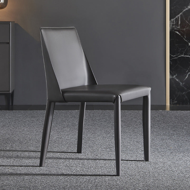 インダストリアルフェイクレザーダイニングチェア屋内外屋の腕のない椅子