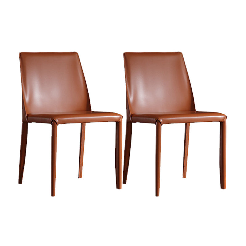 インダストリアルフェイクレザーダイニングチェア屋内外屋の腕のない椅子