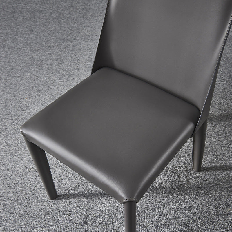 インダストリアルフェイクレザーダイニングチェア屋内外屋の腕のない椅子