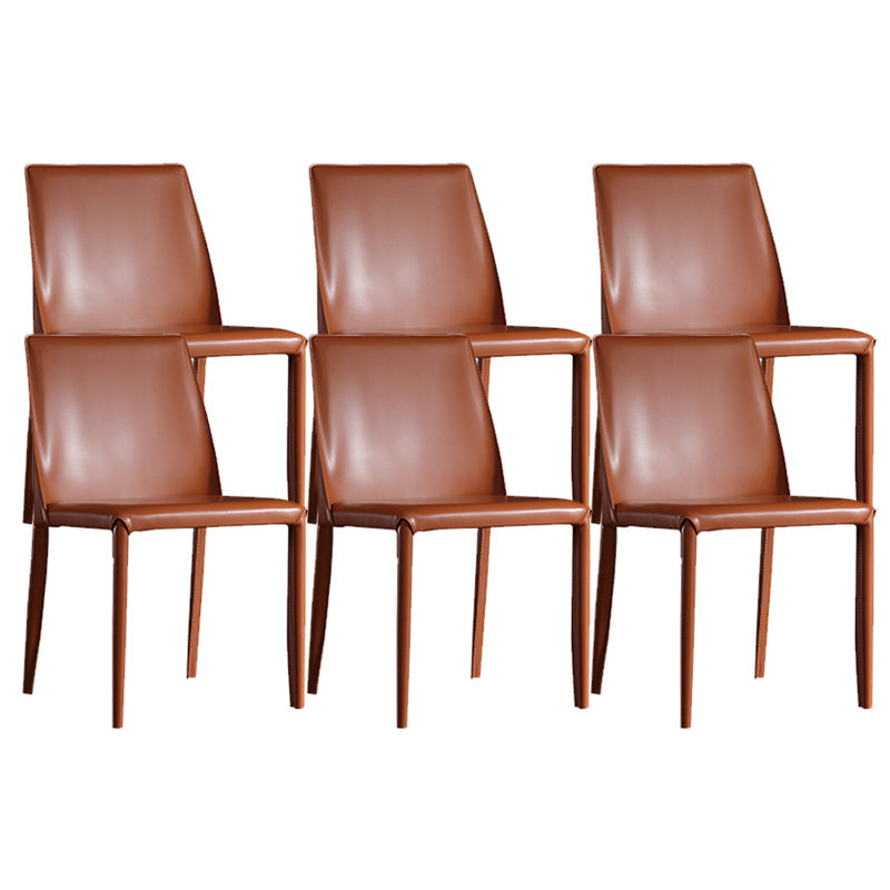 インダストリアルフェイクレザーダイニングチェア屋内外屋の腕のない椅子