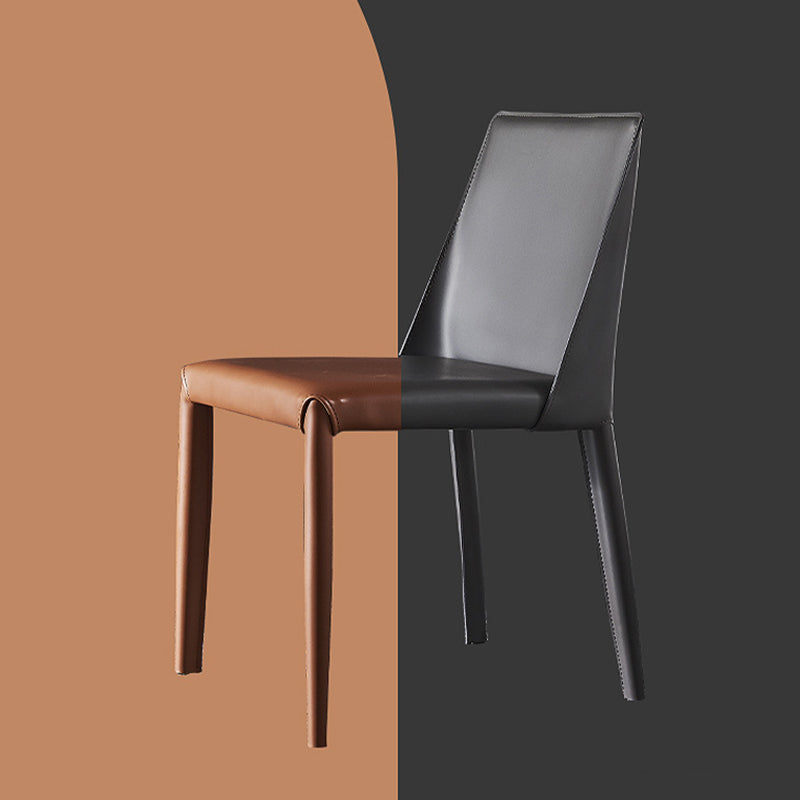 インダストリアルフェイクレザーダイニングチェア屋内外屋の腕のない椅子