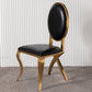 Glam Kitchen Dining Chair King Louis Back Upholstered Armless Side Chair
