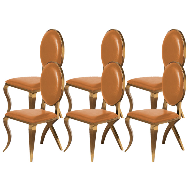 Glam Kitchen Dining Chair King Louis Back Upholstered Armless Side Chair