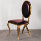Glam Kitchen Dining Chair King Louis Back Upholstered Armless Side Chair