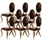 Glam Kitchen Dining Chair King Louis Back Upholstered Armless Side Chair