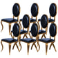 Glam Kitchen Dining Chair King Louis Back Upholstered Armless Side Chair