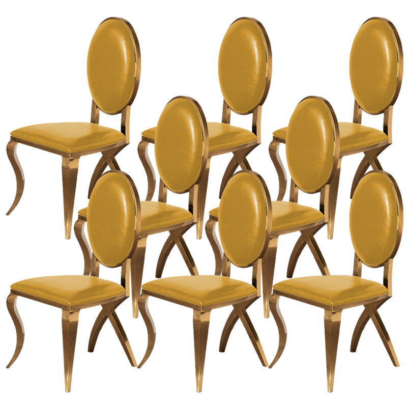 Glam Kitchen Dining Chair King Louis Back Upholstered Armless Side Chair