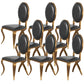 Glam Kitchen Dining Chair King Louis Back Upholstered Armless Side Chair