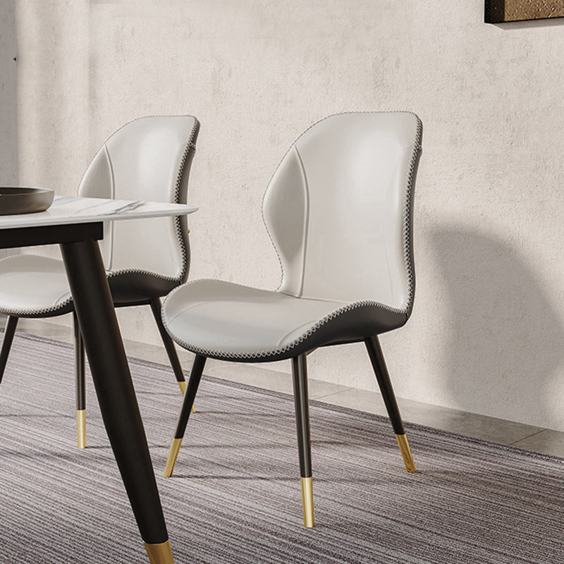 Glam Style Chair Leather Wingback Dining Chair for Kitchen Use Clearhalo 'Dining Chairs' 'Dining Tables & Seating' 'dining_chair' 'furn' 'furn_dining_chair' 'Furniture' 'Kitchen & Dining Furniture' 6390179