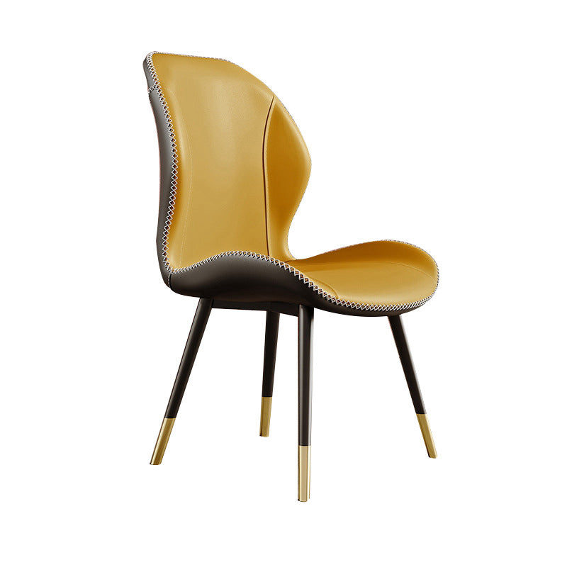 Glam Style Chair Leather Wingback Dining Chair for Kitchen Use Clearhalo 'Dining Chairs' 'Dining Tables & Seating' 'dining_chair' 'furn' 'furn_dining_chair' 'Furniture' 'Kitchen & Dining Furniture' 6390186