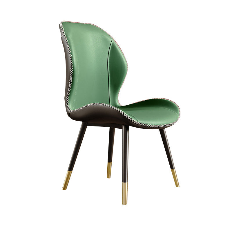 Glam Style Chair Leather Wingback Dining Chair for Kitchen Use Clearhalo 'Dining Chairs' 'Dining Tables & Seating' 'dining_chair' 'furn' 'furn_dining_chair' 'Furniture' 'Kitchen & Dining Furniture' 6390197