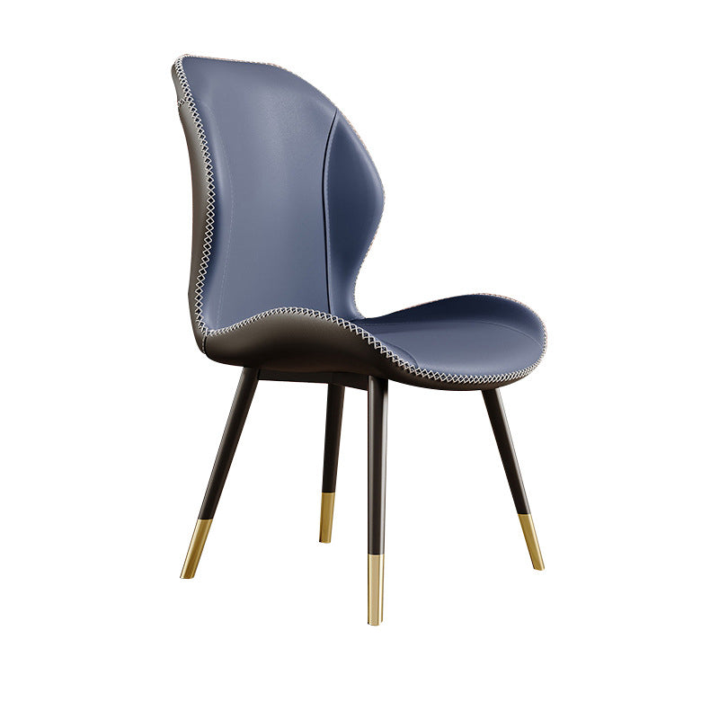 Glam Style Chair Leather Wingback Dining Chair for Kitchen Use Clearhalo 'Dining Chairs' 'Dining Tables & Seating' 'dining_chair' 'furn' 'furn_dining_chair' 'Furniture' 'Kitchen & Dining Furniture' 6390201