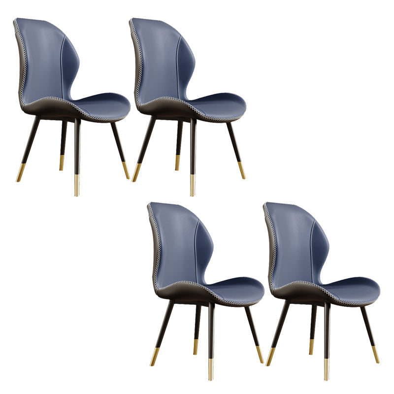 Glam Style Chair Leather Wingback Dining Chair for Kitchen Use Blue 4 Piece Set Clearhalo 'Dining Chairs' 'Dining Tables & Seating' 'dining_chair' 'furn' 'furn_dining_chair' 'Furniture' 'Kitchen & Dining Furniture' 6390207