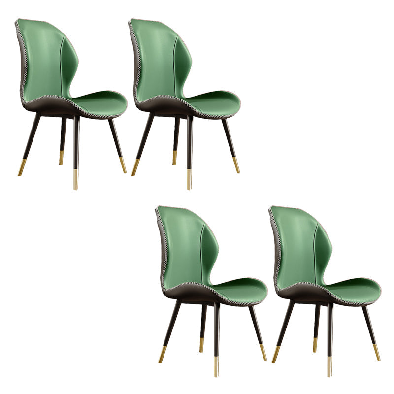 Glam Style Chair Leather Wingback Dining Chair for Kitchen Use Green 4 Piece Set Clearhalo 'Dining Chairs' 'Dining Tables & Seating' 'dining_chair' 'furn' 'furn_dining_chair' 'Furniture' 'Kitchen & Dining Furniture' 6390211