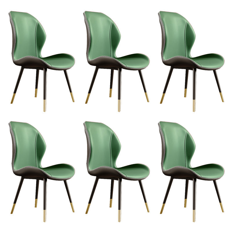Glam Style Chair Leather Wingback Dining Chair for Kitchen Use Green 6 Piece Set Clearhalo 'Dining Chairs' 'Dining Tables & Seating' 'dining_chair' 'furn' 'furn_dining_chair' 'Furniture' 'Kitchen & Dining Furniture' 6390212