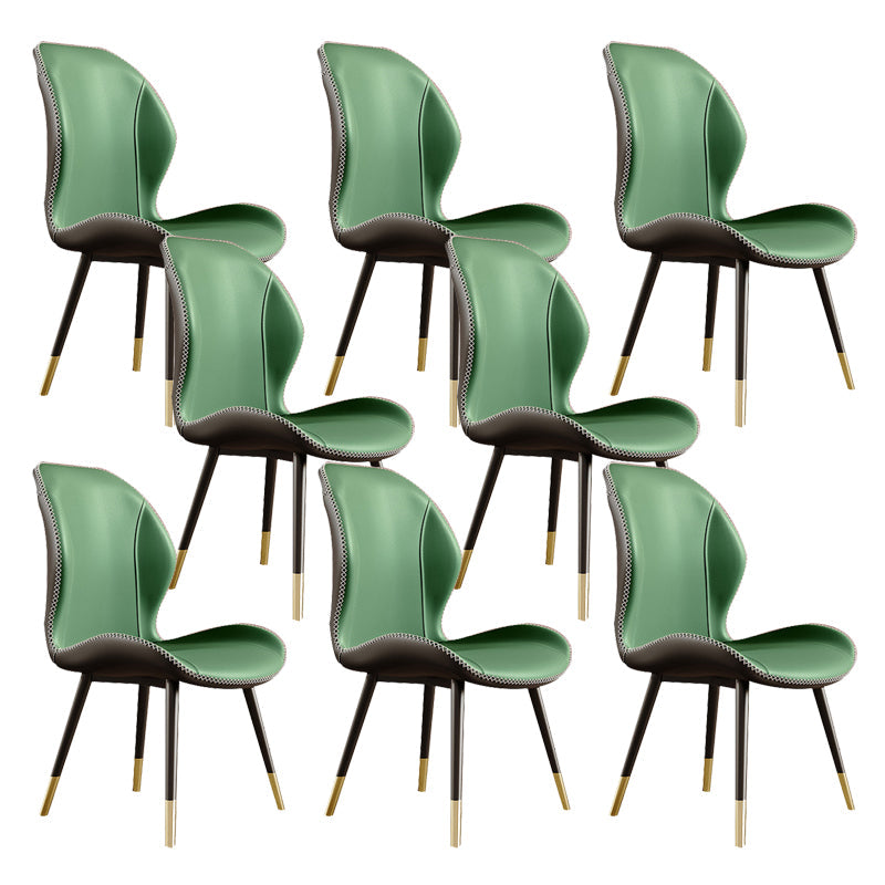 Glam Style Chair Leather Wingback Dining Chair for Kitchen Use Green 8 Piece Set Clearhalo 'Dining Chairs' 'Dining Tables & Seating' 'dining_chair' 'furn' 'furn_dining_chair' 'Furniture' 'Kitchen & Dining Furniture' 6390213