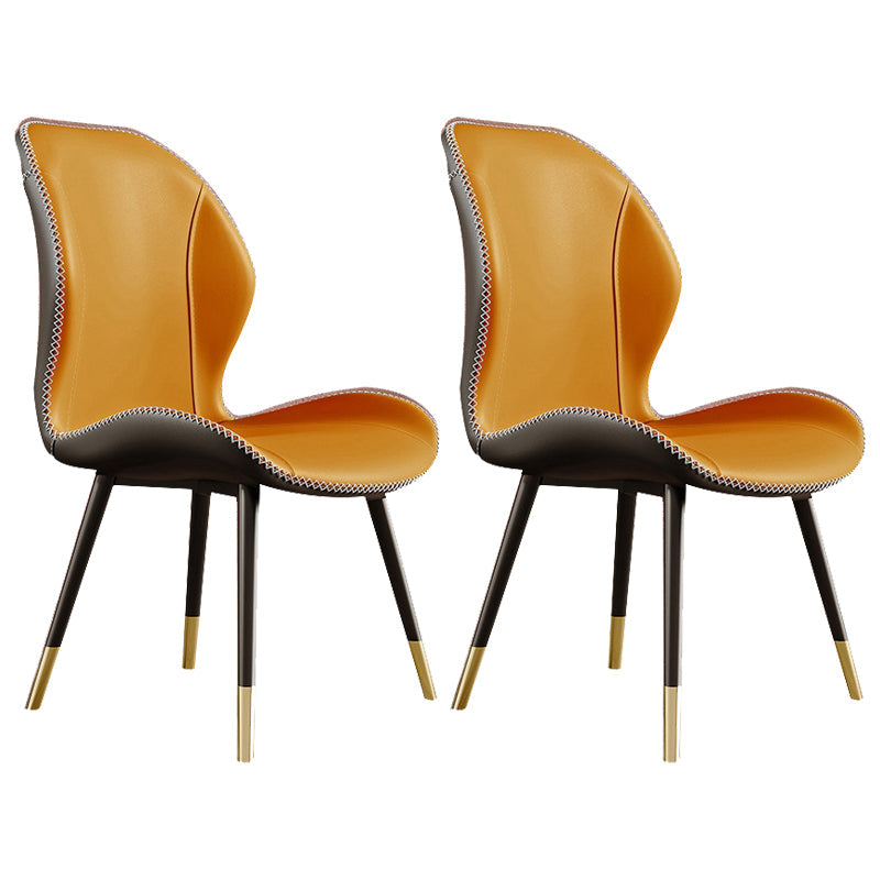 Glam Style Chair Leather Wingback Dining Chair for Kitchen Use Ginger 2 Piece Set Clearhalo 'Dining Chairs' 'Dining Tables & Seating' 'dining_chair' 'furn' 'furn_dining_chair' 'Furniture' 'Kitchen & Dining Furniture' 6390214