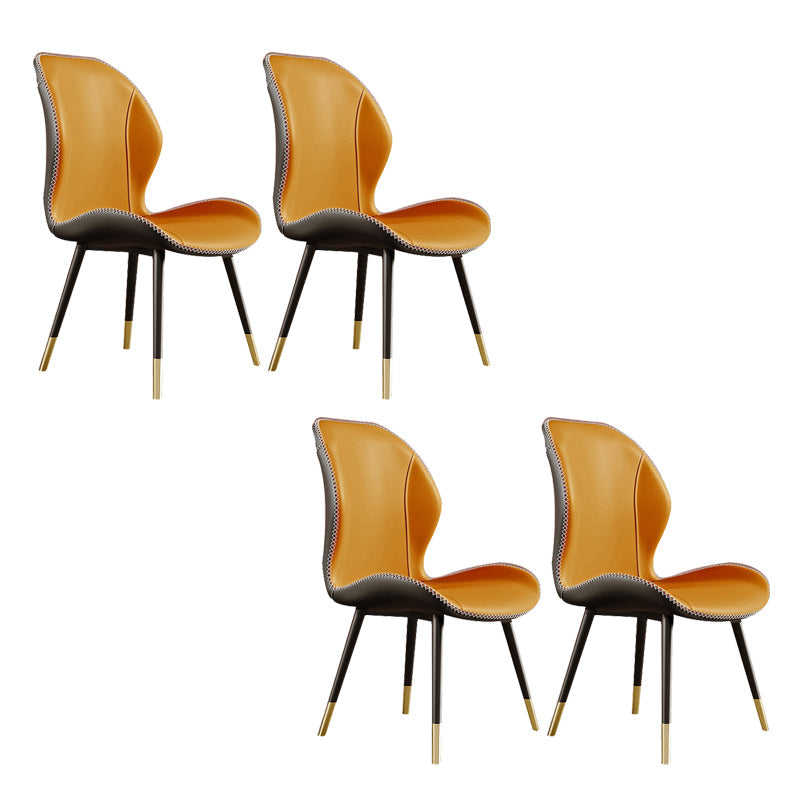 Glam Style Chair Leather Wingback Dining Chair for Kitchen Use Ginger 4 Piece Set Clearhalo 'Dining Chairs' 'Dining Tables & Seating' 'dining_chair' 'furn' 'furn_dining_chair' 'Furniture' 'Kitchen & Dining Furniture' 6390215