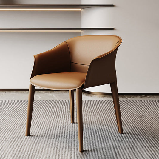 自宅で使用するためのコンテンポラリースタイルのアームチェアレザーダイニングチェア