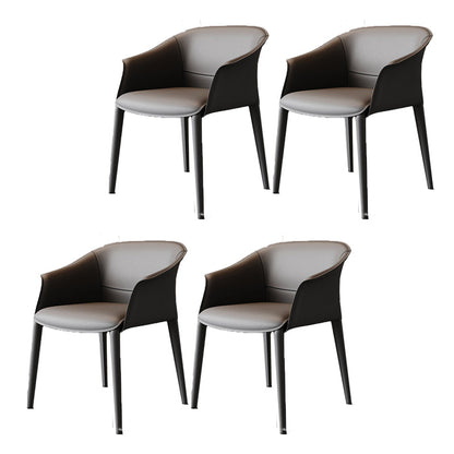 Eigentijdse stijl armstoel lederen eetkamerstoel voor thuisgebruik